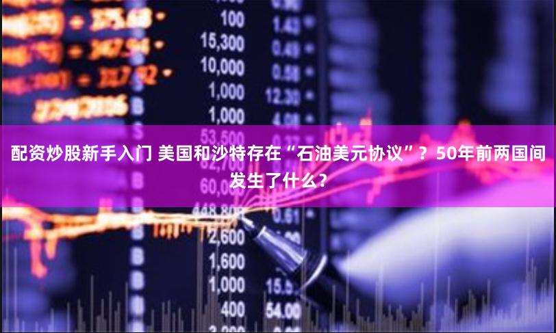 配资炒股新手入门 美国和沙特存在“石油美元协议”？50年前两国间发生了什么？