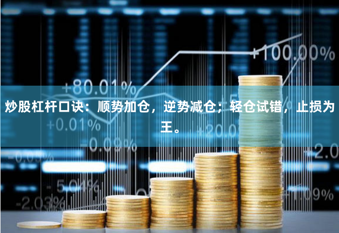 炒股杠杆口诀：顺势加仓，逆势减仓；轻仓试错，止损为王。